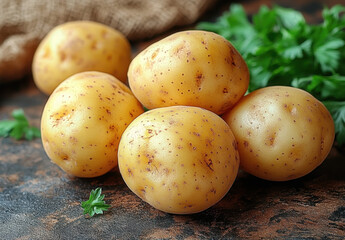 Gorgeous potatoes isolated on a transparent background