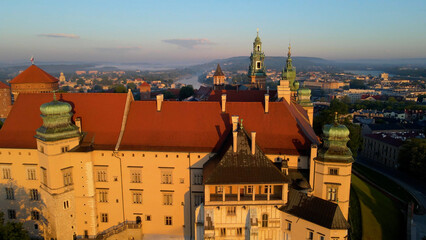 Obraz premium Krakow Wawel Castle drone view