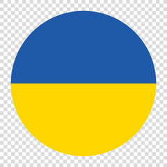 Flag of Ukraine. Ukraine circle flag logo icon computer vector illustration design. Checkerboard background.