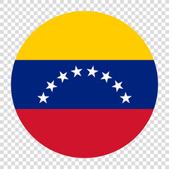 Flag of Venezuela. Venezuela circle flag logo icon computer vector illustration design. Checkerboard background.