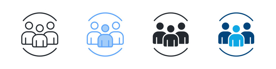Inclusion Icon Set Multiple Style. Designed In Outline, Blue, Glyph, Dual Tone