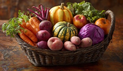 basket with vegetables