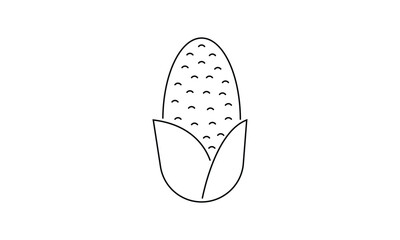 Corn outline icon isolated on transparent background flat vector illustration. EPS 10