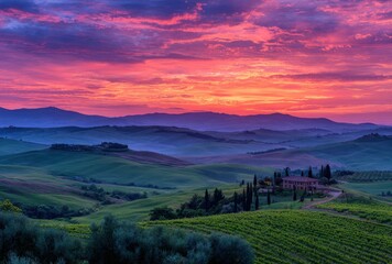 Fototapeta premium sunset in the mountains