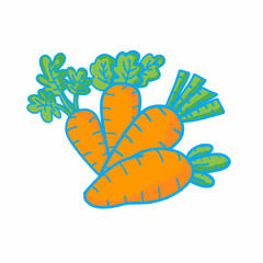 Illustration of fresh carrot, carrots vector icons or carrot illustration	