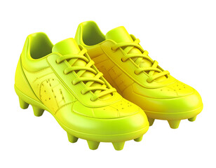 Neon Yellow Soccer Cleats 3D Illustration