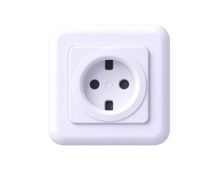 White Electrical Outlet 3D Render