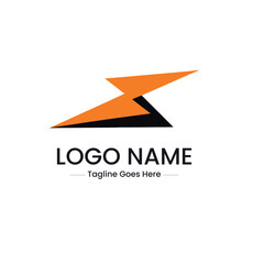 Vector art of abstract orange and black logo design isolated on white background
