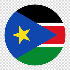 Fototapeta premium Flag of South Sudan. South Sudan circle flag logo icon computer vector illustration design. Checkerboard background.