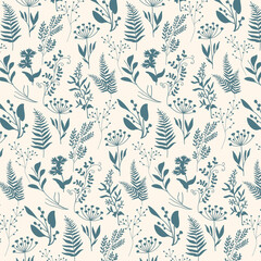 Floral arrangement in a pattern.Vector seamless pattern with stylized floral ornament on a light background.