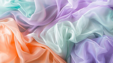 Obraz premium Soft and colorful silk fabric with a smooth, shiny texture in pink and purple tones, creating a luxurious, flowing backdrop