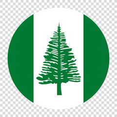 Flag of Norfolk Island. Norfolk Island circle flag logo icon computer vector illustration design. Checkerboard background.