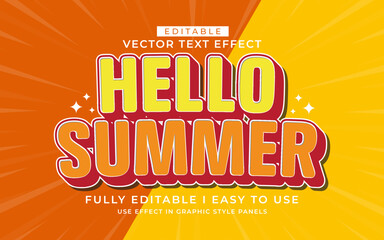 3d editable summer text effect typography style template
