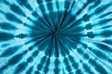 Vibrant Aqua Blue Spiral Tie Dye Pattern Abstract Fabric Textile Design