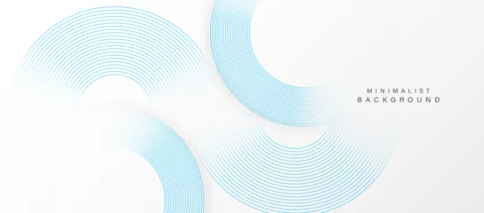 Gordijnen Abstract minimalist background with concentric circular lines. © kanpisut