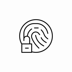 fingerprint unlock security icon sign vector