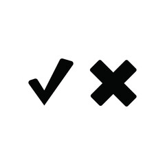 Check Mark and Cross Mark Icon Vector.