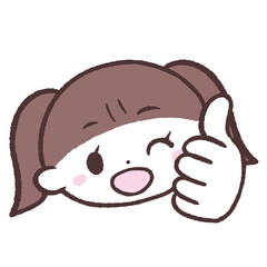 	グッドポーズをする女の子のイラスト
