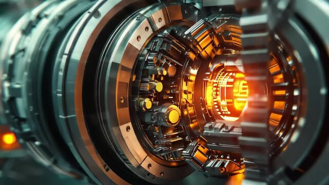 Advanced machinery illuminated in Versio reveals intricate engineering and design details, Advanced Machinery Uncovered And Lights Up