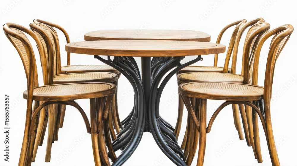 Poster a simple meeting or conference setup with four chairs and a table, ideal for office or corporate use