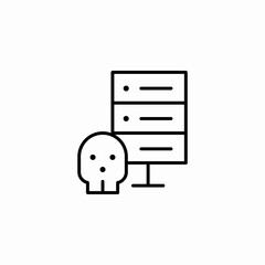 server hacked threat icon sign vector