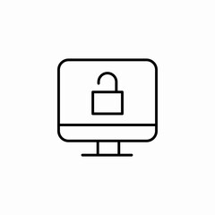 unlocked computer access icon sign vector