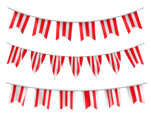 Patriotic Bunting Flags in Wave Pattern – Independence Day Transparent Background PNG
