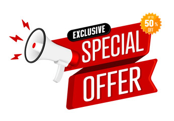 Exclusive special offer logo illustration