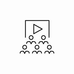 video presentation audience icon sign vector