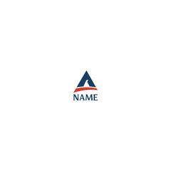 Letter A triangular logo design with white background. 