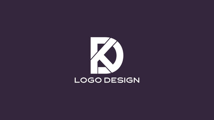 Geometric DK monogram logo with sharp, modern lines and bold curves, ideal for tech startups, business branding, or futuristic identity design