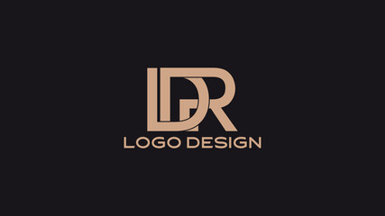 Modern DR monogram logo with clean, elegant typography in a gold-on-black design, perfect for luxury branding, personal identity, or professional business use