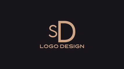 Modern SD logo with minimal rounded font style on dark background, ideal for tech, fashion, or startup branding