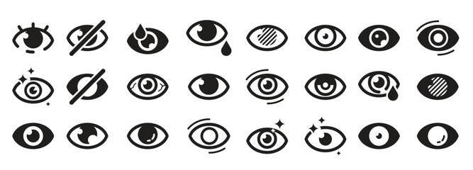 Eyes symbols closed opening eye human parts optical medical healthcare insomnia cataract good looking.