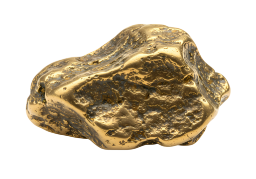 Brass Nugget:  Close-Up Detail of a Rough-Textured Metal Object