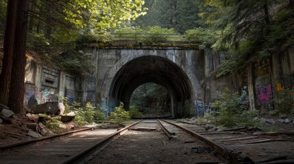 Abandoned railway tunnel nature path