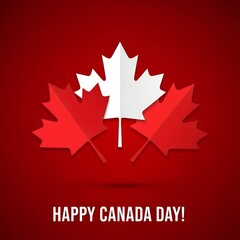 A Canadian Celebration An Illustration of Maple Leaves for Canada Day
