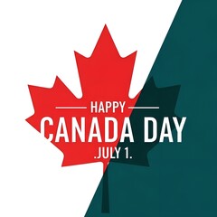 Celebrating Canada Day A Vibrant Maple Leaf Design with Bold Typography and Patriotic Color Palette Invoking National Pride