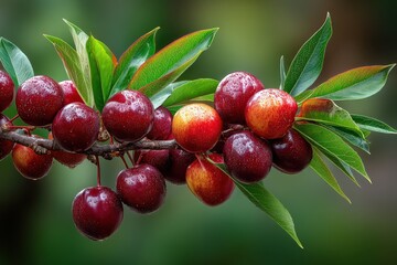 Obraz premium Black fresh cherries banner