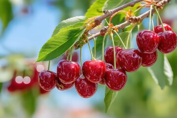 Black fresh cherries banner