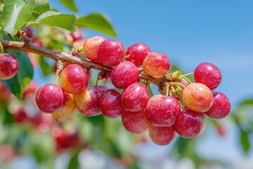 Black fresh cherries banner