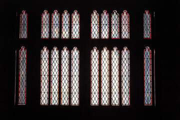 Stained glass window in church