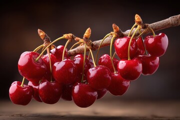 Black fresh cherries banner