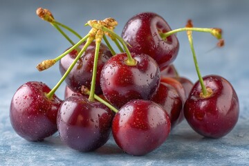 Black fresh cherries banner