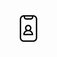 phone person profile icon sign vector