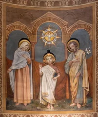 Selbstklebende Fototapeten PIACENZA, ITALY - MAY 20, 2025: The fresco of Holy Family in the Cathedral by Alfredo Tansini from year 1901. © Renáta Sedmáková