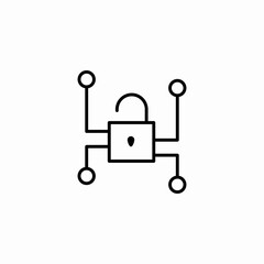 unlocked network circuit icon sign vector