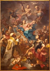Selbstklebende Fototapeten PIACENZA, ITALY - MAY 19, 2025: The painting of Virgin Mary with the Trinity the Cathedral - Cattedrale di Santa Maria Assunta e Santa Giustina by Giovanni Battista Tagliasacchi (1731–1734). © Renáta Sedmáková