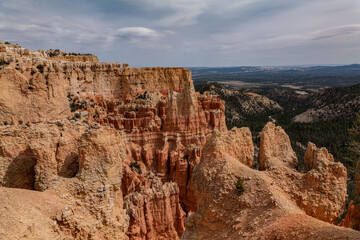 Paria View, Bryce Canyon National Park, Utah. Claron Formation, White limestone member, Pink...