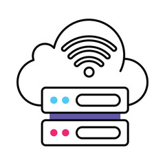 Wifi Sarver Vector Filled outline illustration style icon. EPS 10 file